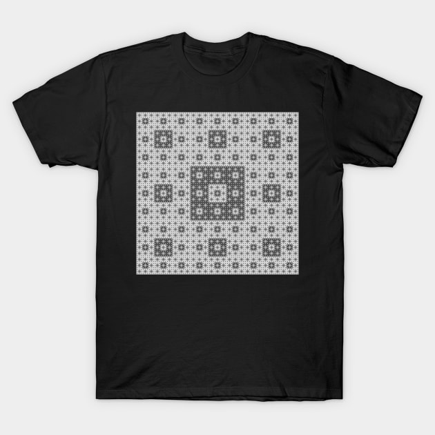 sierpinski squares in squares - white T-Shirt by BrownWoodRobot